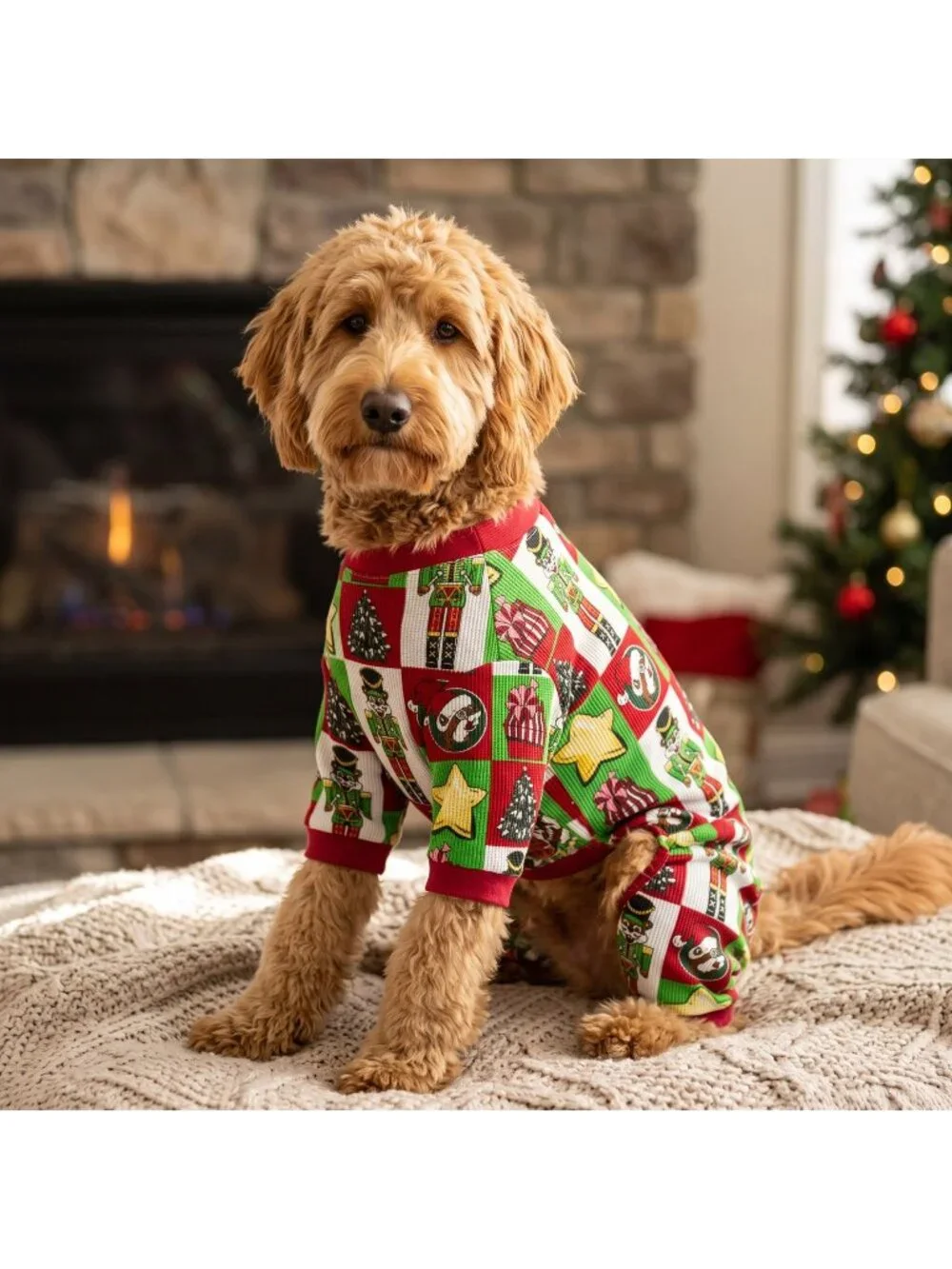 Bucees Christmas Dog Pajamas XL Pet Nutcracker Beaver Waffle Thermal Sleeper
